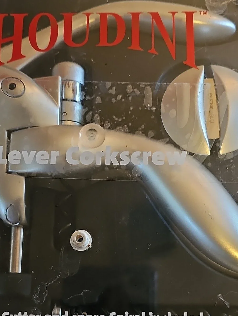 Houdini Silver Lever Corkscrew - Sleek Wine Opener